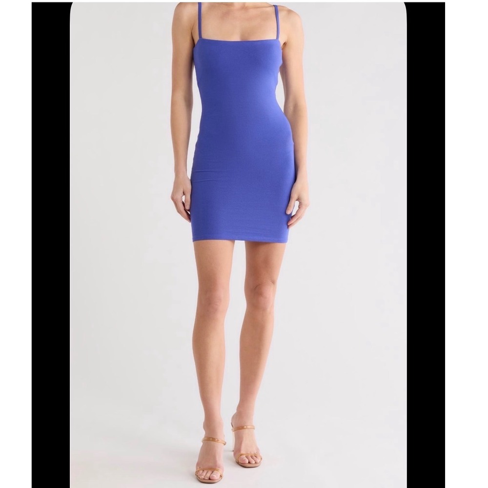 Good American Capri Blue Jersey Minidress NWT Size M Built in Bra